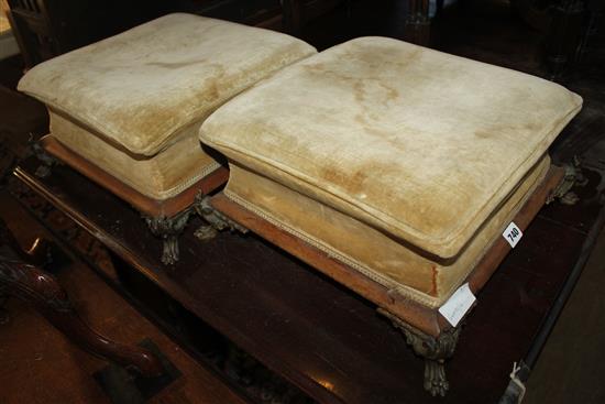 Pair of green footstools